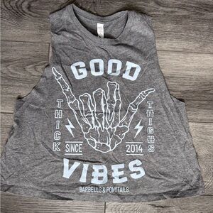 Barbells and Ponytails crop Muscle Tank Top